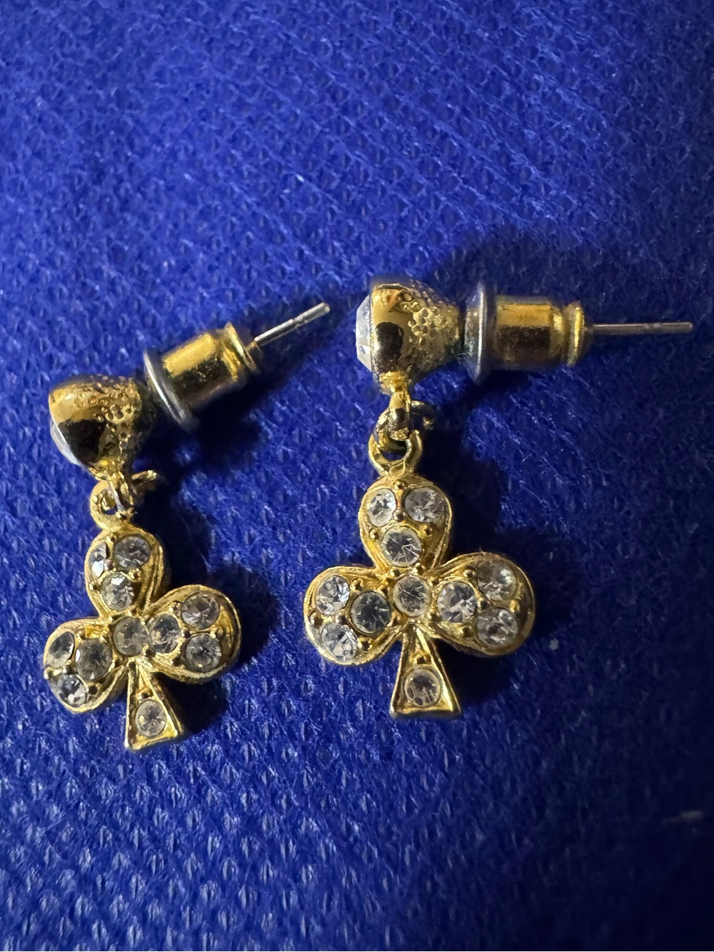 ☘️Lucky You Gold-Tone Crystal Clover Drop Earrings - Women Jewelry - NWT w/pouch